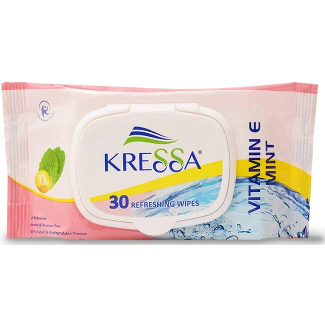 Kressa Wet Tissue Vitamin E Mint 30's