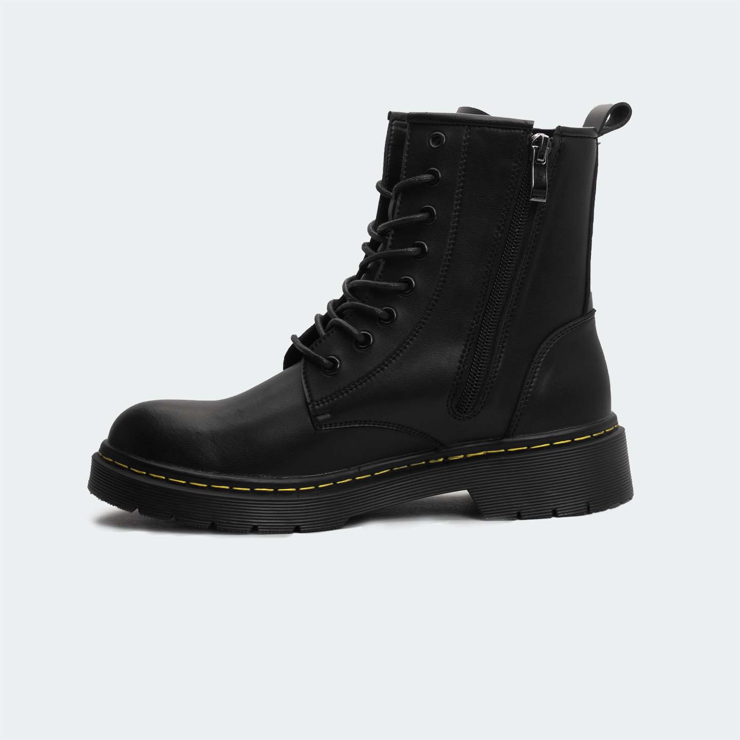 JUDETH 470C -Black Lace Up/Chain Boots For Women -Caliber Shoes Nepal