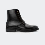 NICHOLAS A500SN-Black Lace Up Boots For Men -Caliber Shoes Nepal
