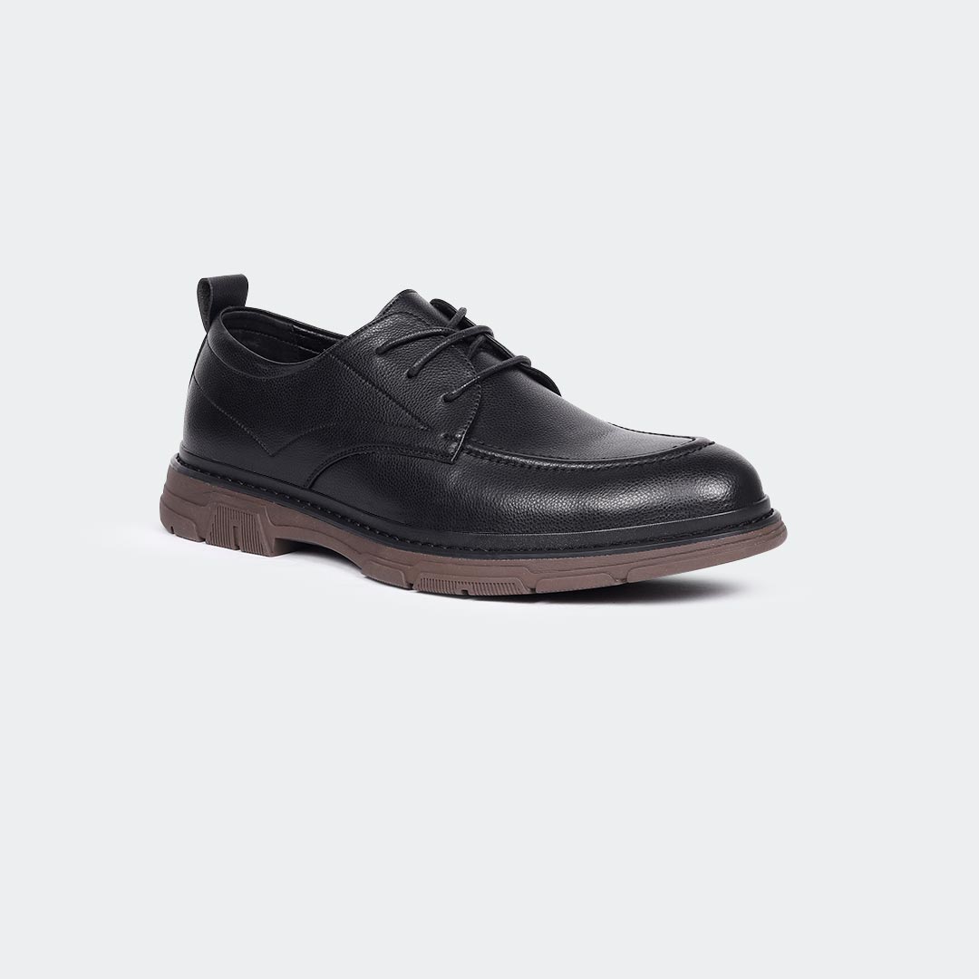 BRADFORD N536G -Black Lace Up Formal Shoes For Men -Caliber Shoes Nepal