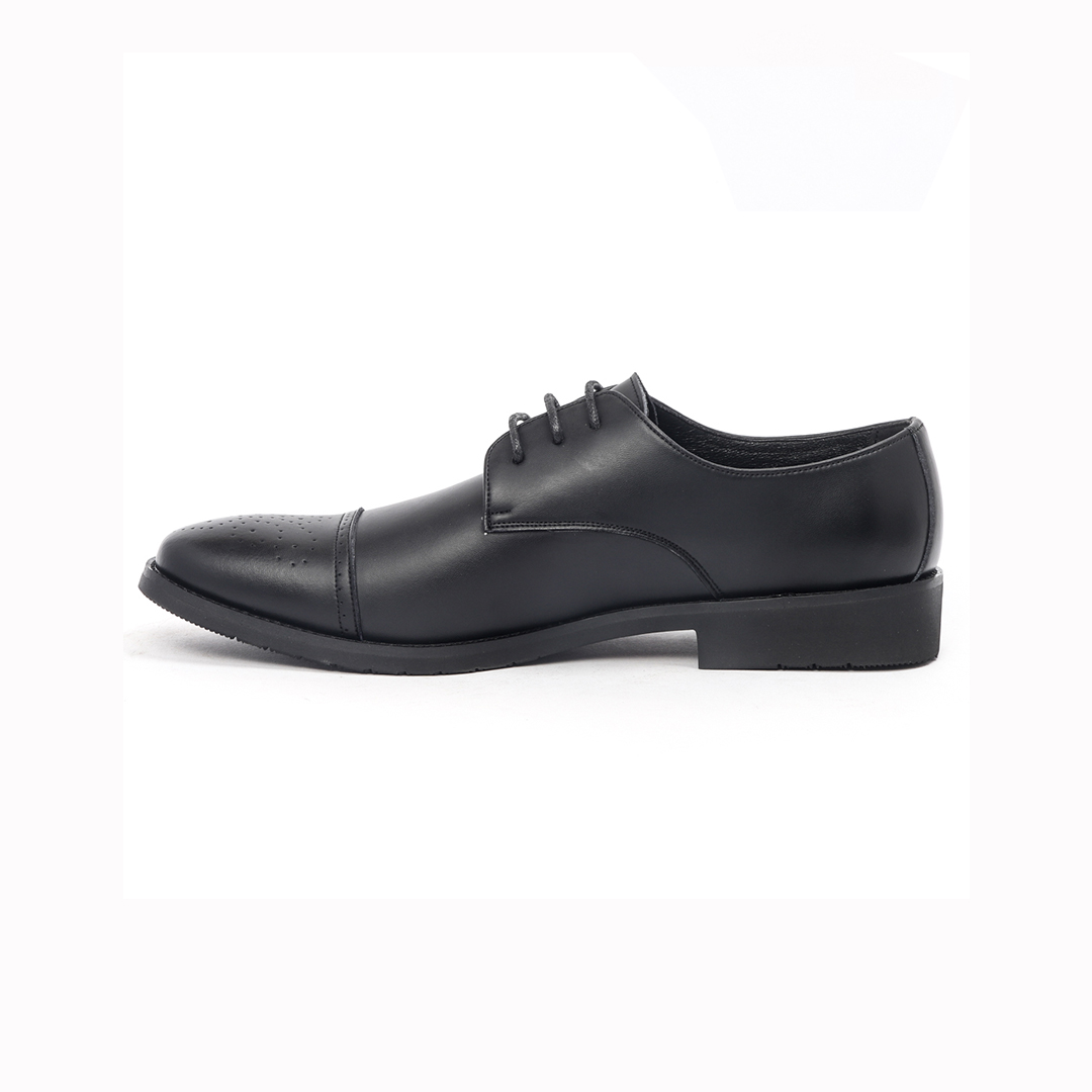 T 505 C -Black Wing Tip Lace Up Formal Shoes For Men -Caliber Shoes Nepal