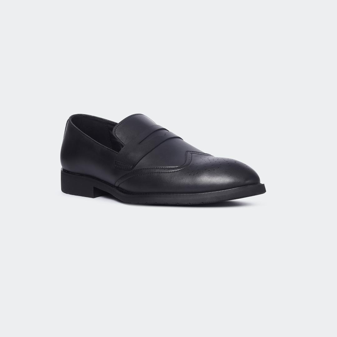 Y506C -Black Penny Formal Shoes For Men -Caliber Shoes Nepal
