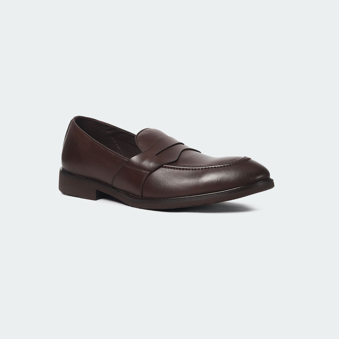 Y 543 C -Coffee Penny Formal Shoes For Men -Caliber Shoes Nepal