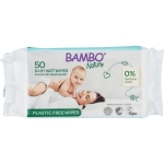 Bambo Nature Plastic-Free Wet Wipes (50 Pcs) | Gentle Baby Wipes | Fragrance-Free, Eco-Friendly & Safe for Sensitive Skin