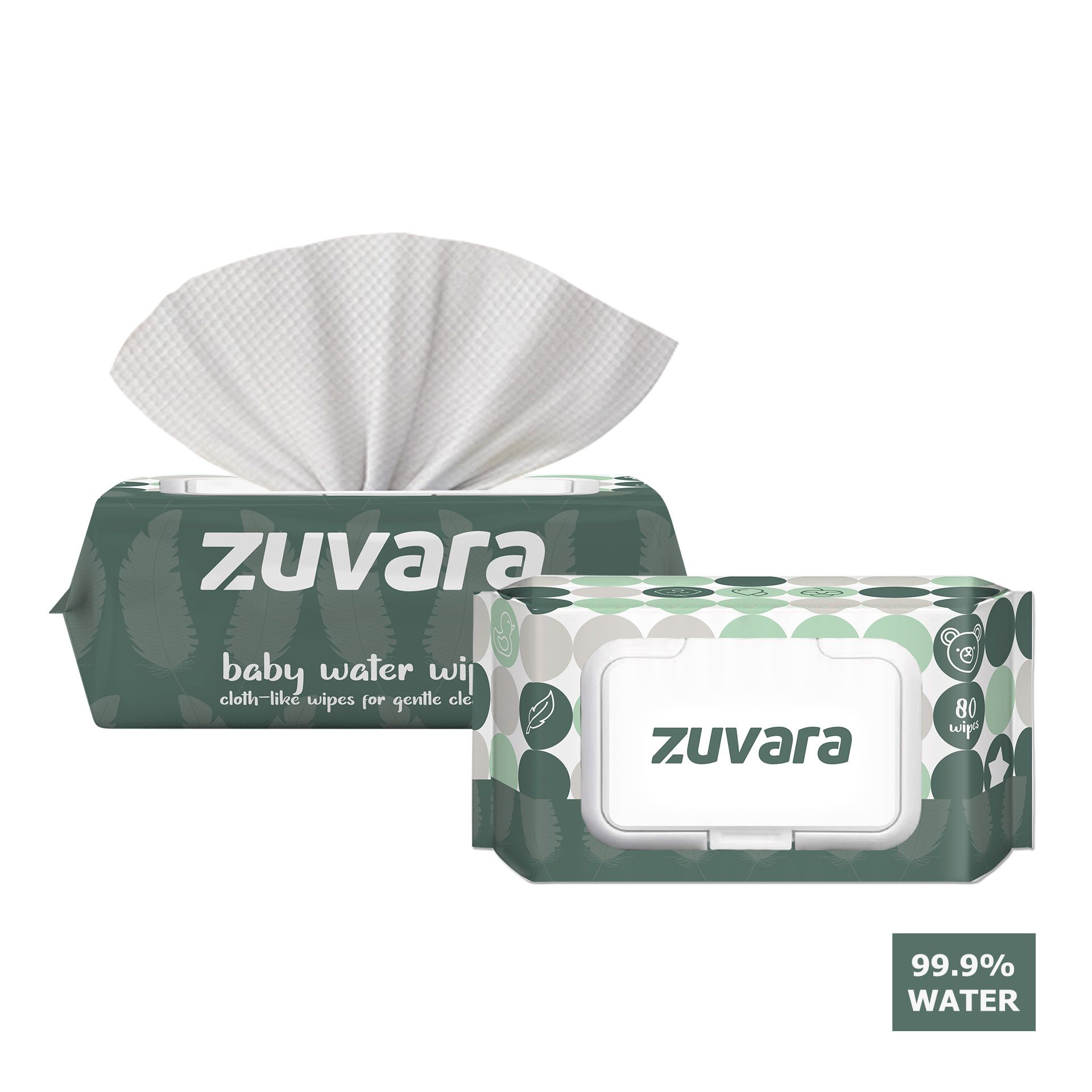 Zuvara water Wipes 80 Pulls Pack Of 3