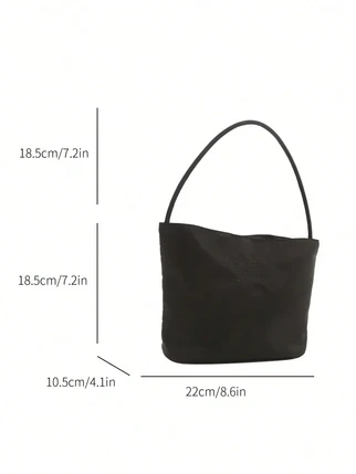 Nylon Letter Print Shoulder Bucket Bag