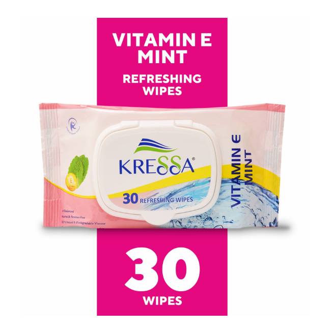 Kressa Wet Tissue Vitamin E Mint 30's