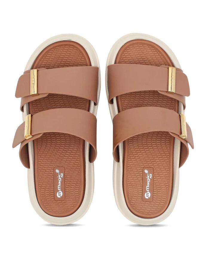DOCTOR SOLE Magic+ Women's Double Strap Comfort Slides – Lightweight Cushioned Slip-On Sandals for Everyday Wear