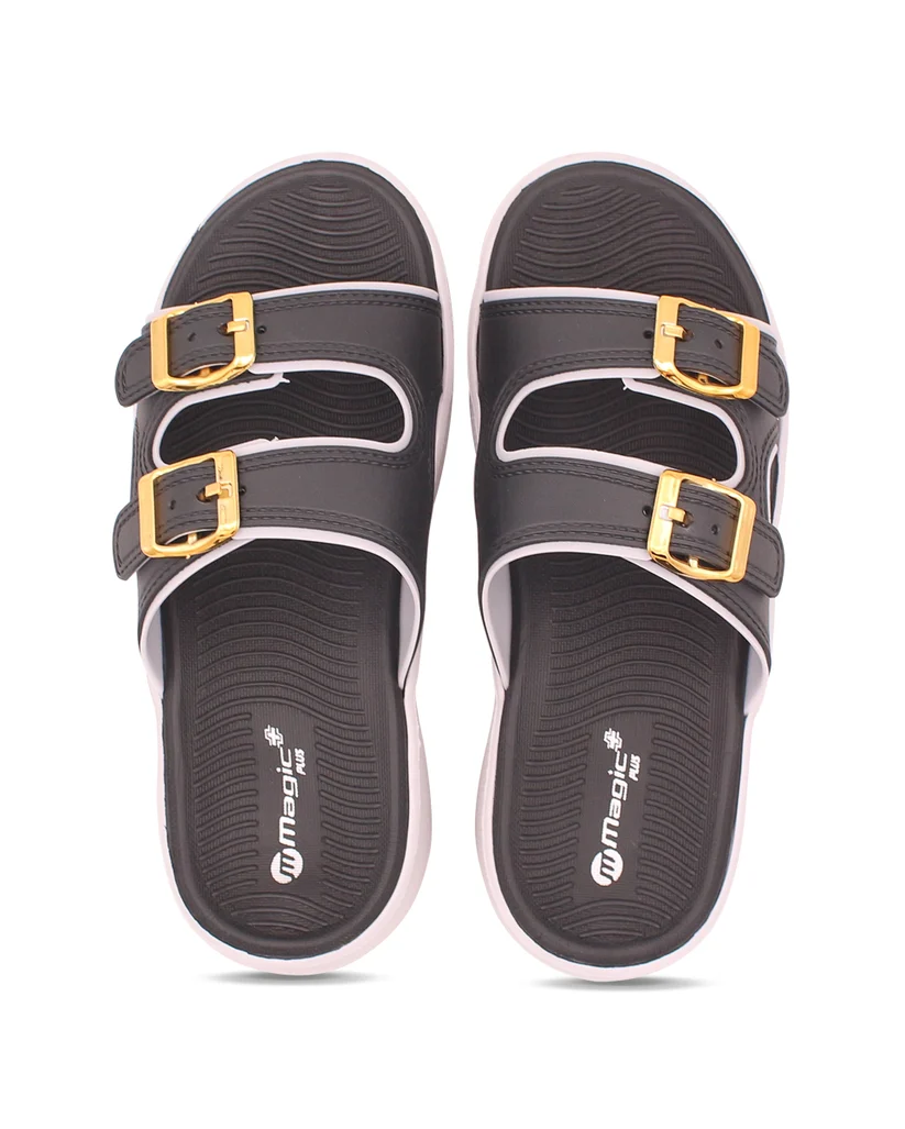 DOCTOR SOLE Magic+ Women's Double Buckle Orthopedic Slide Sandals – Lightweight with Adjustable Straps