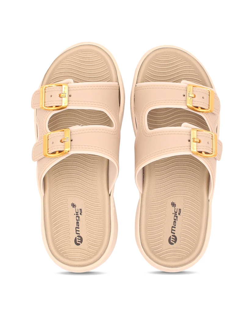 DOCTOR SOLE Magic+ Women's Double Buckle Orthopedic Slide Sandals – Lightweight with Adjustable Straps