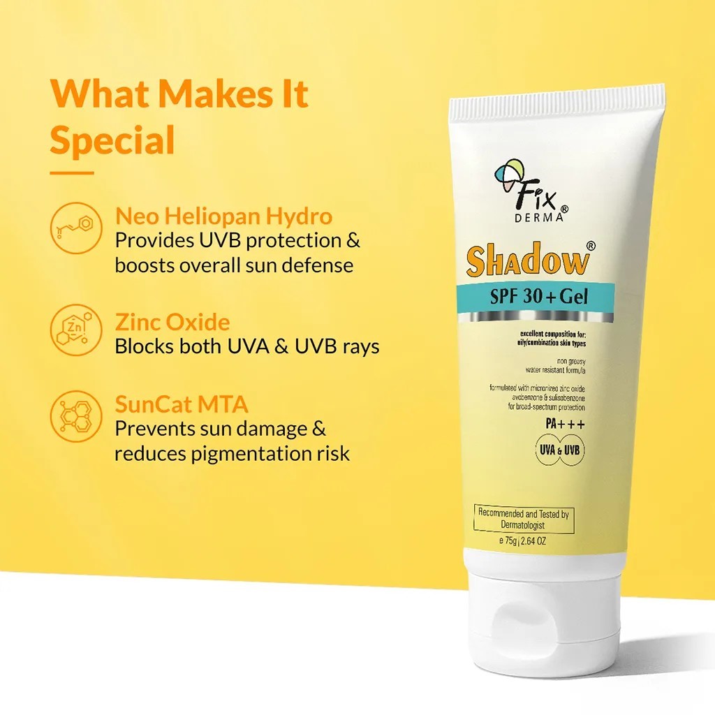 Shadow SPF 30+ Gel Sunscreen  Lightweight Gel Sunscreen for Oily & Acne-Prone Skin