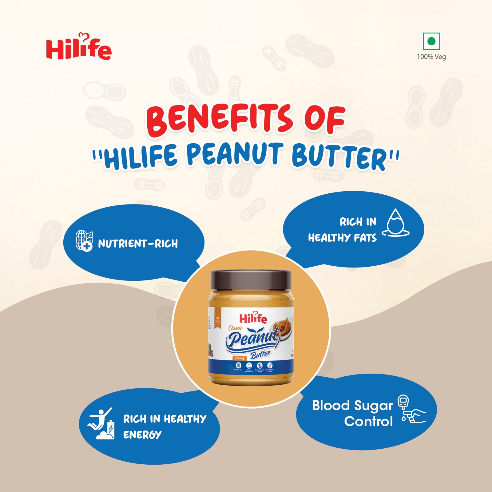 Hilife Classic Peanut butter 340gm
