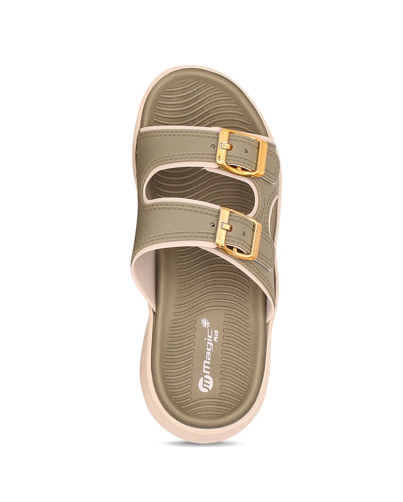 DOCTOR SOLE Magic+ Women's Double Buckle Orthopedic Slide Sandals – Lightweight with Adjustable Straps