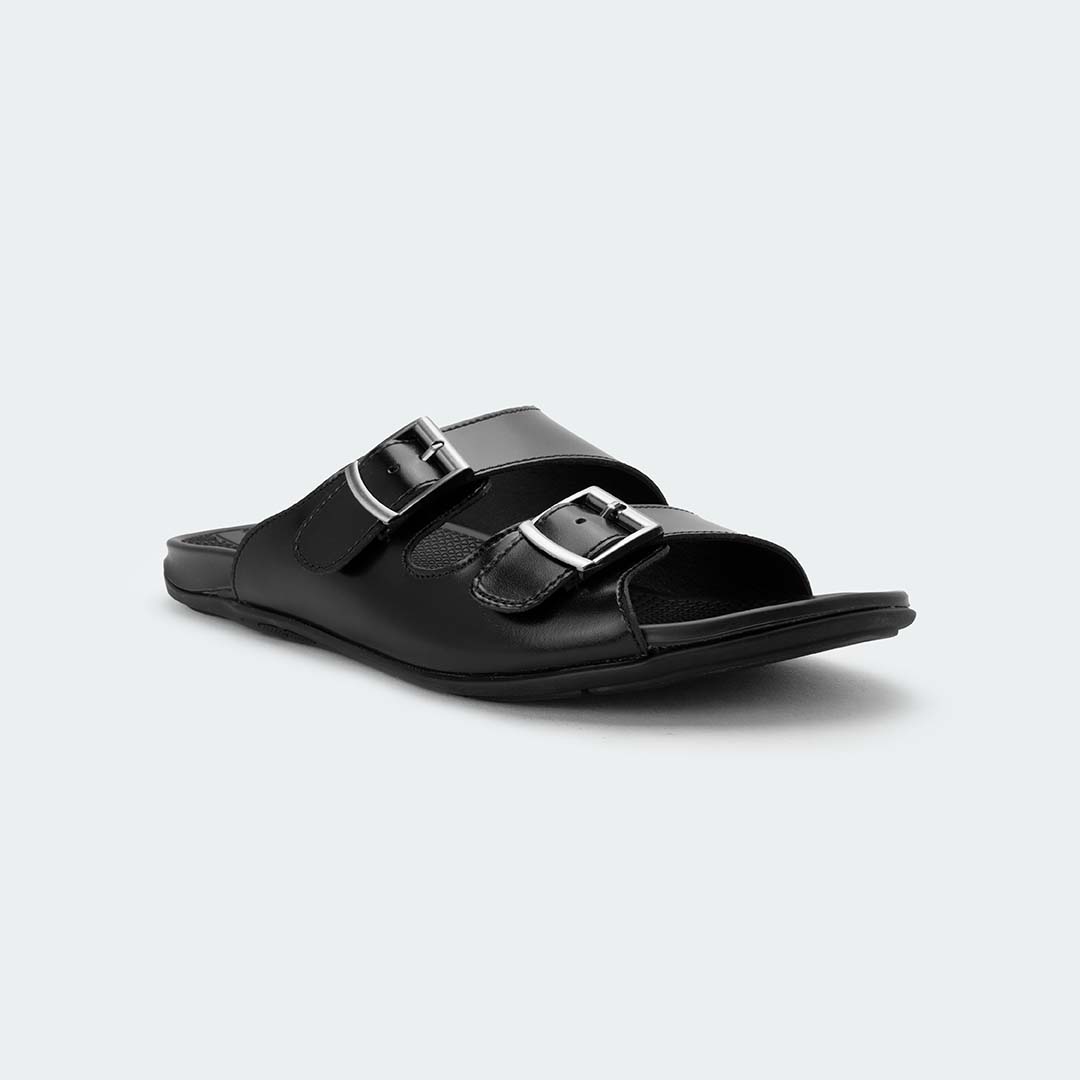 NERO 312SN -Black Slides For Men -Caliber Shoes Nepal