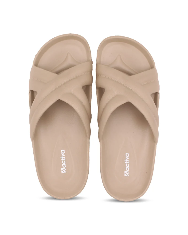 ACTIVA Slides, Stylish Cross-Design Sandals for Women