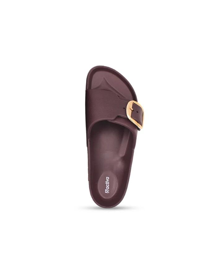 Women’s Solid Buckle EVA Slide | Open-Toe Lightweight Comfort