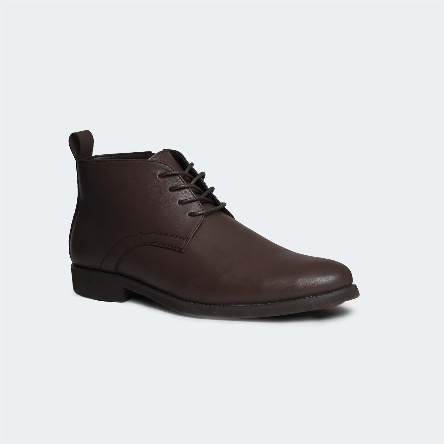 A 409 C -Coffee Side Chain With Lace Up Boots For Men -Caliber Shoes Nepal