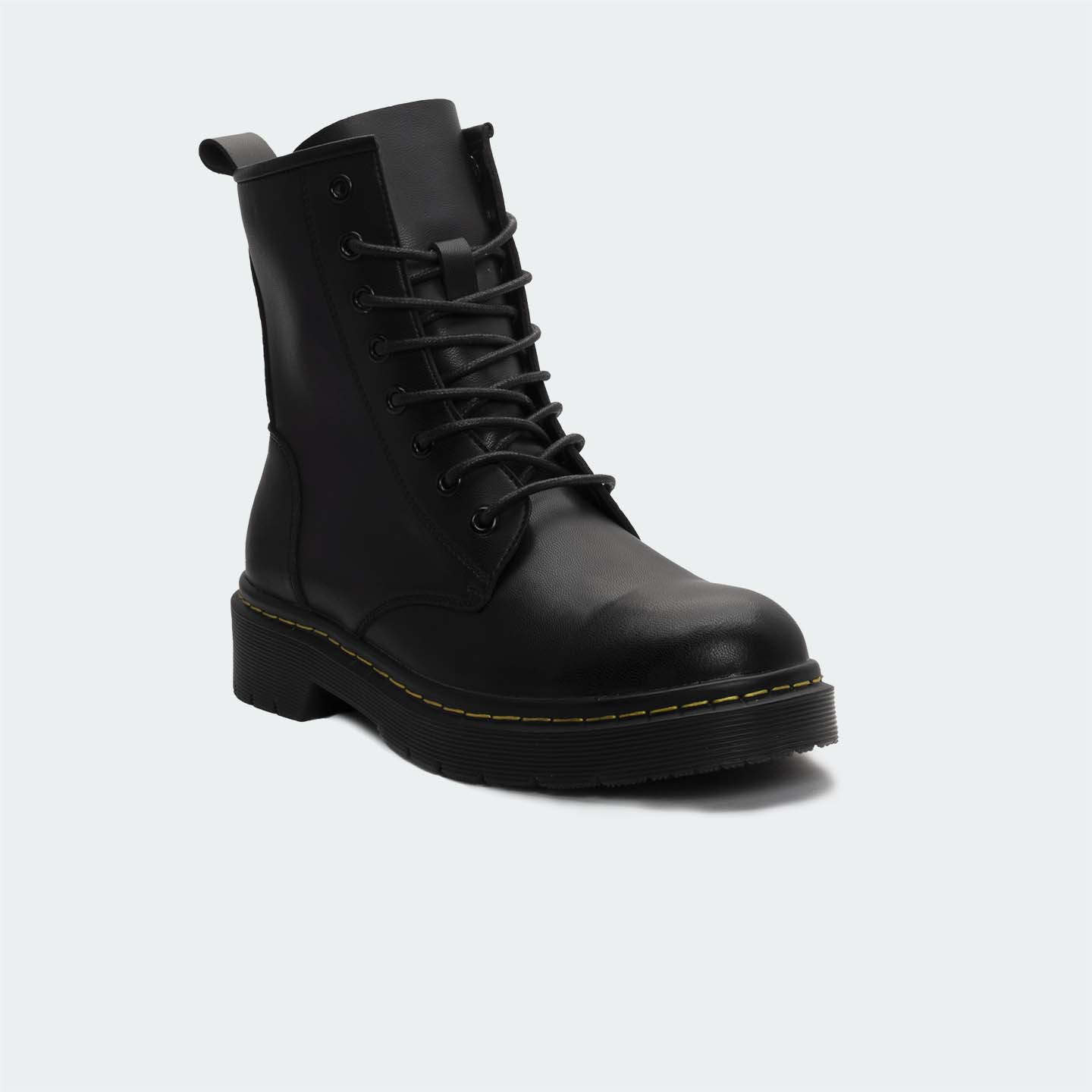 JUDETH 470C -Black Lace Up/Chain Boots For Women -Caliber Shoes Nepal