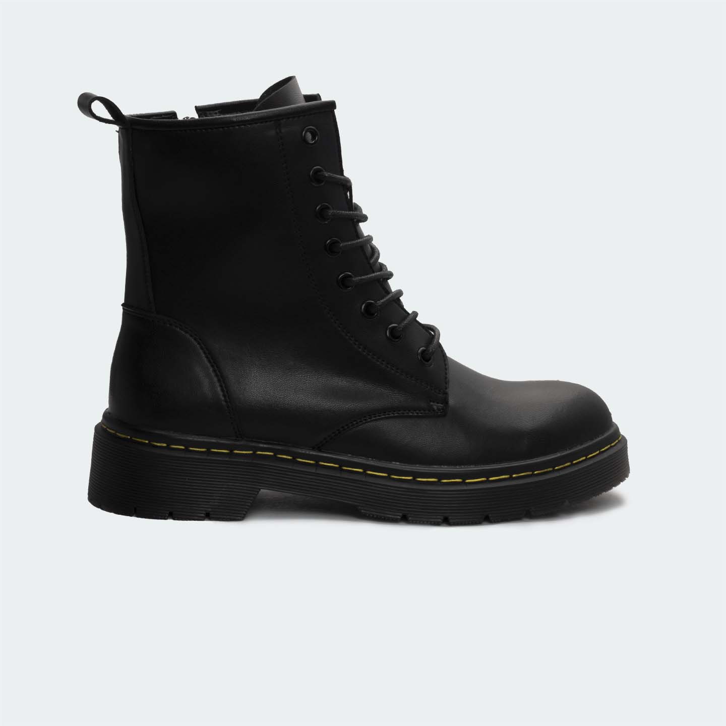 JUDETH 470C -Black Lace Up/Chain Boots For Women -Caliber Shoes Nepal
