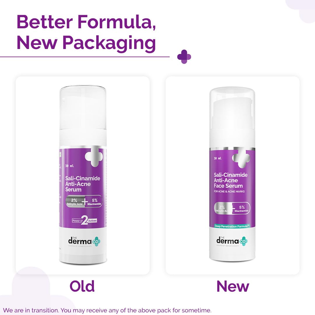 The Derma Co Sali-Cinamide Anti-Acne Face Serum with 2% Salicylic Acid & 5% Niacinamide, 30ml (8904417306521)