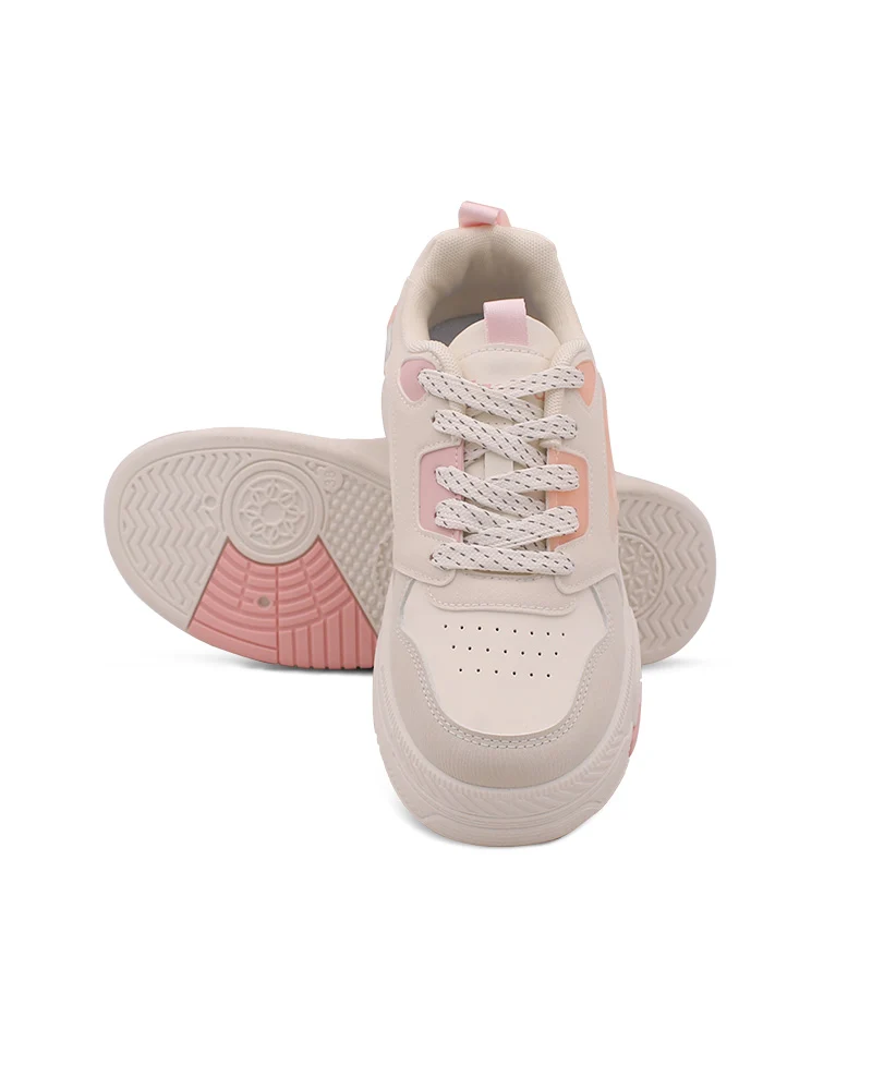 Elegant Women's Lace-Up Casual Sneakers - Non-Slip & Comfortable Footwear