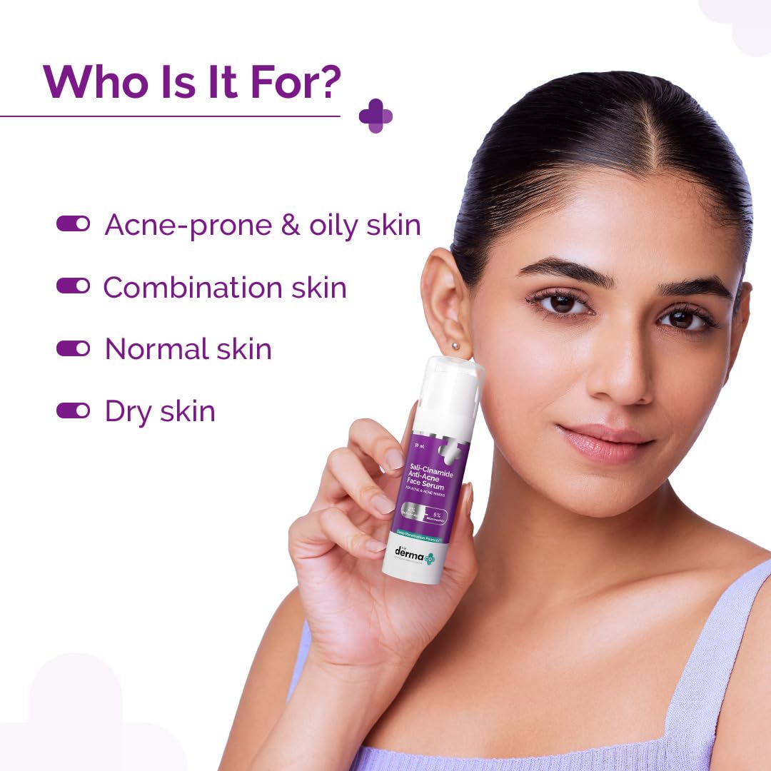 The Derma Co Sali-Cinamide Anti-Acne Face Serum with 2% Salicylic Acid & 5% Niacinamide, 30ml (8904417306521)