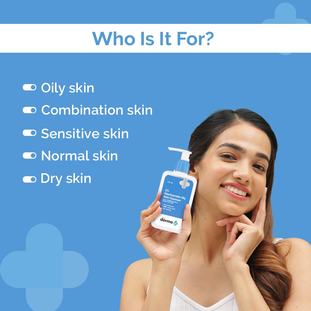 The Derma Co. 2% Niacinamide Oily Skin Cleanser for Sensitive, Oily & Combination Skin, 125ml (8904417309188)