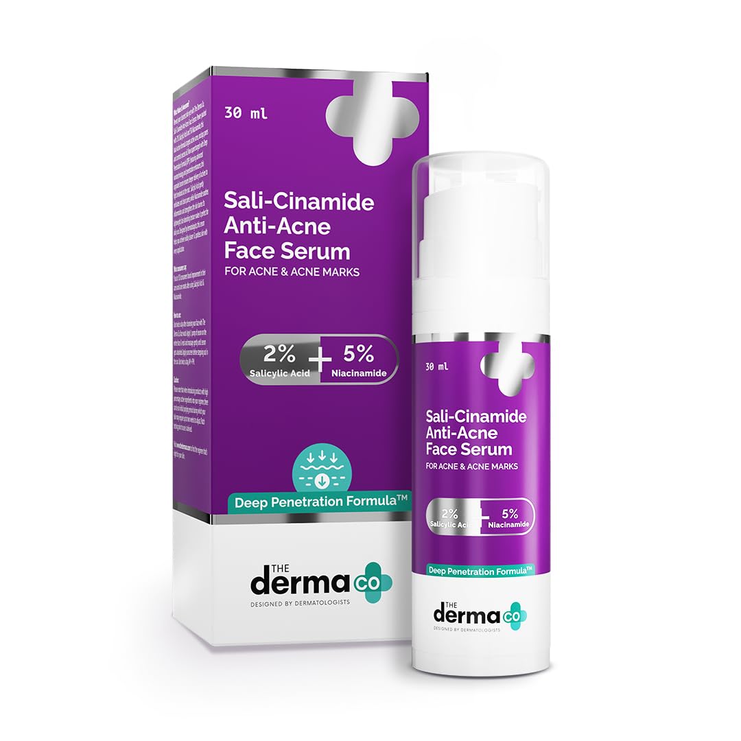 The Derma Co Sali-Cinamide Anti-Acne Face Serum with 2% Salicylic Acid & 5% Niacinamide, 30ml (8904417306521)