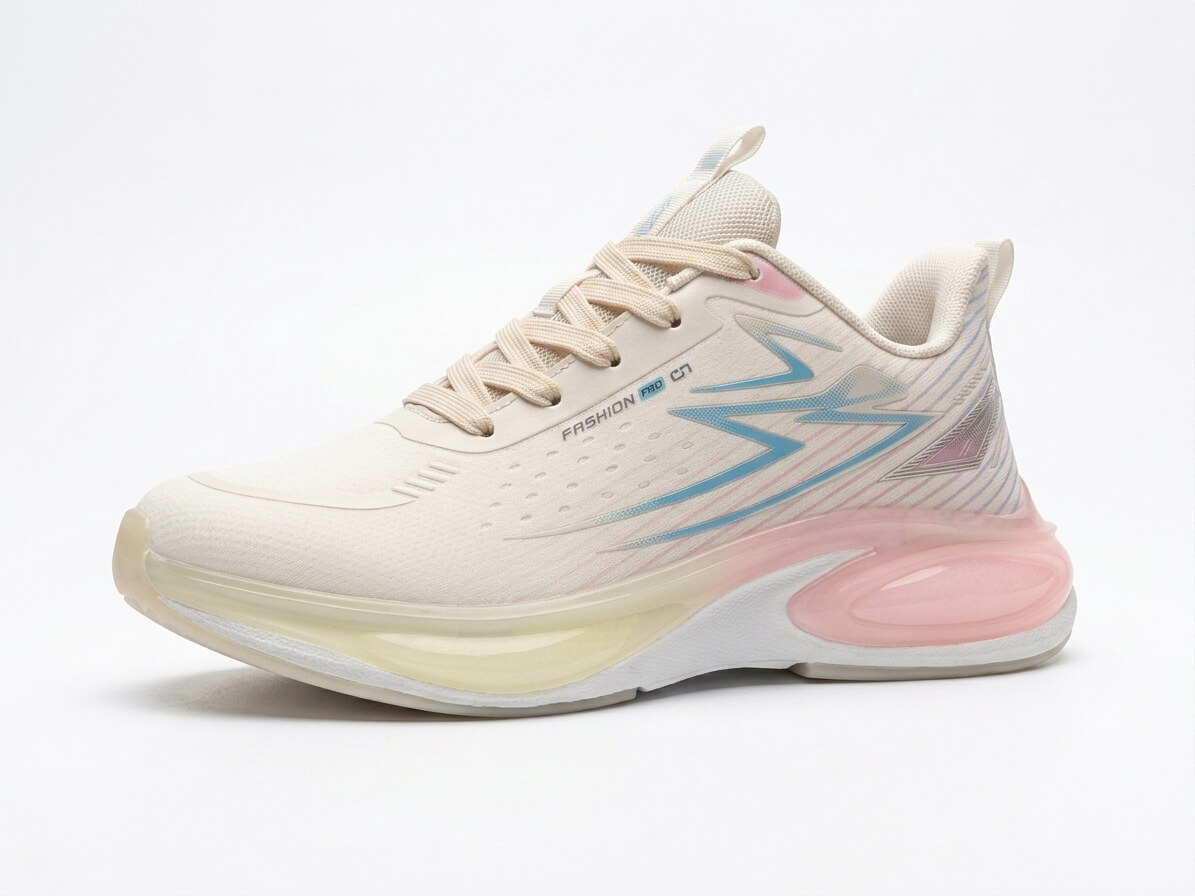 Run Shoes Women’s Cream Sneakers(7186)