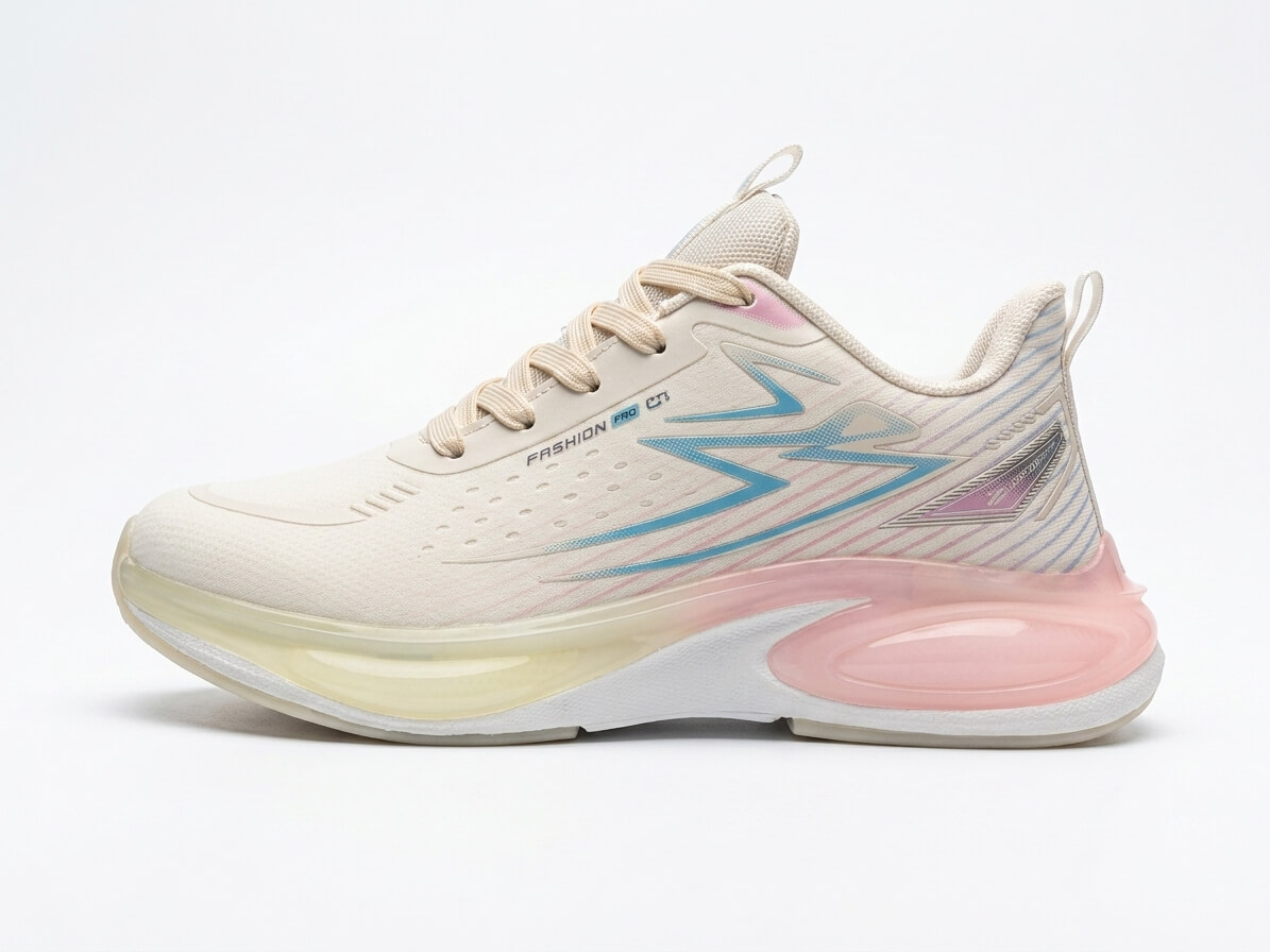 Run Shoes Women’s Cream Sneakers(7186)