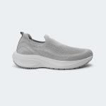 SWIFTKNIT -Light Grey Slip-On Shoes For Women -Caliber Shoes Nepal