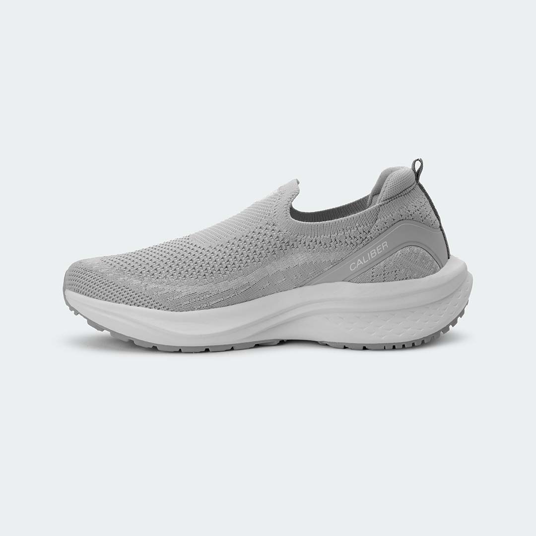 SWIFTKNIT -Light Grey Slip-On Shoes For Women -Caliber Shoes Nepal