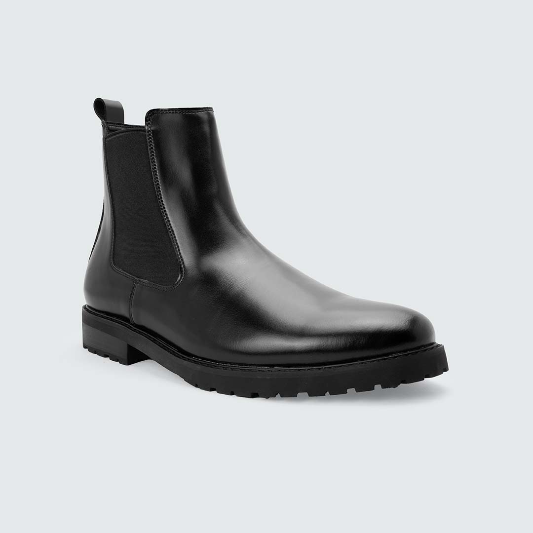 ARCHER A484SN -Black Chelsea Boots For Men -Caliber Shoes Nepal
