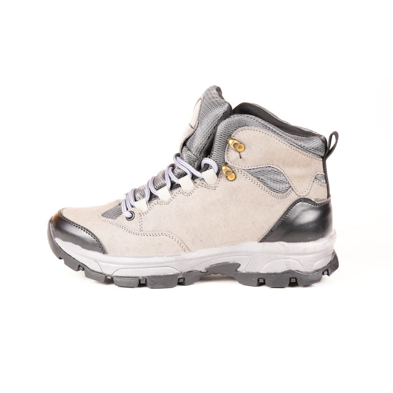 Run Shoes Grey & Black Lace-up Trekking Boots for Men