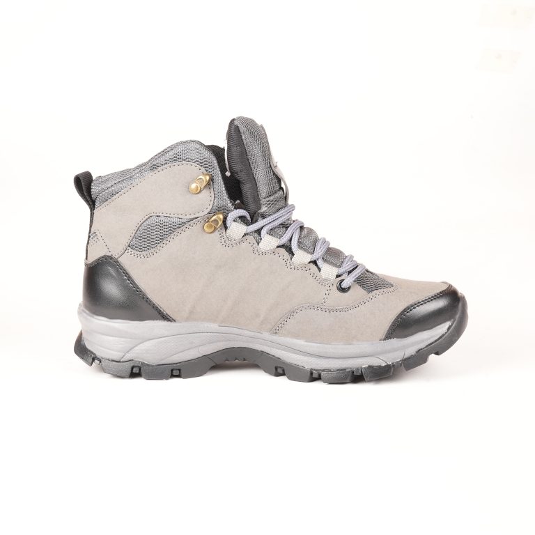 Run Shoes Grey & Black Lace-up Trekking Boots for Men