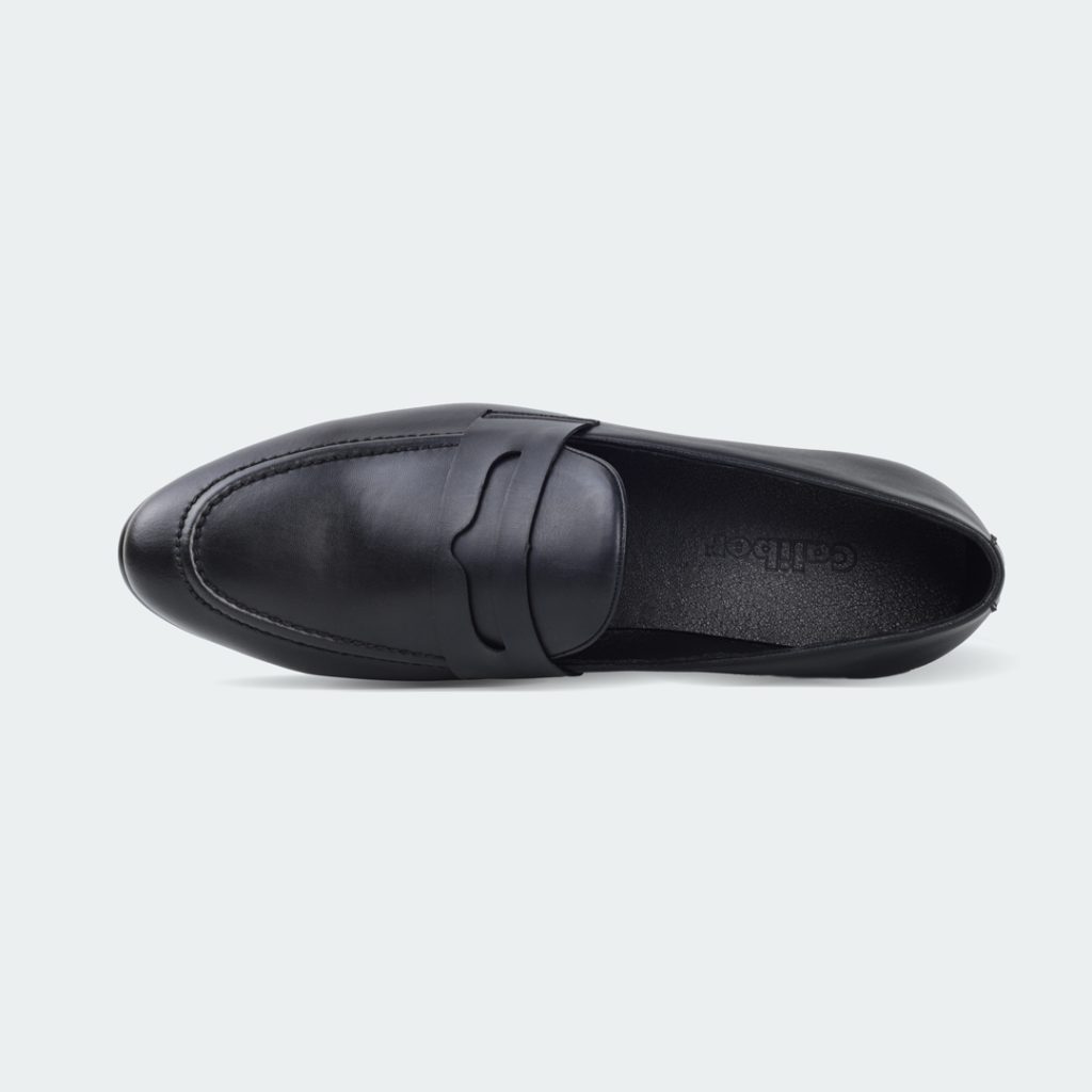 B 682 C -Black Penny Formal Shoes For Men -Caliber Shoes Nepal