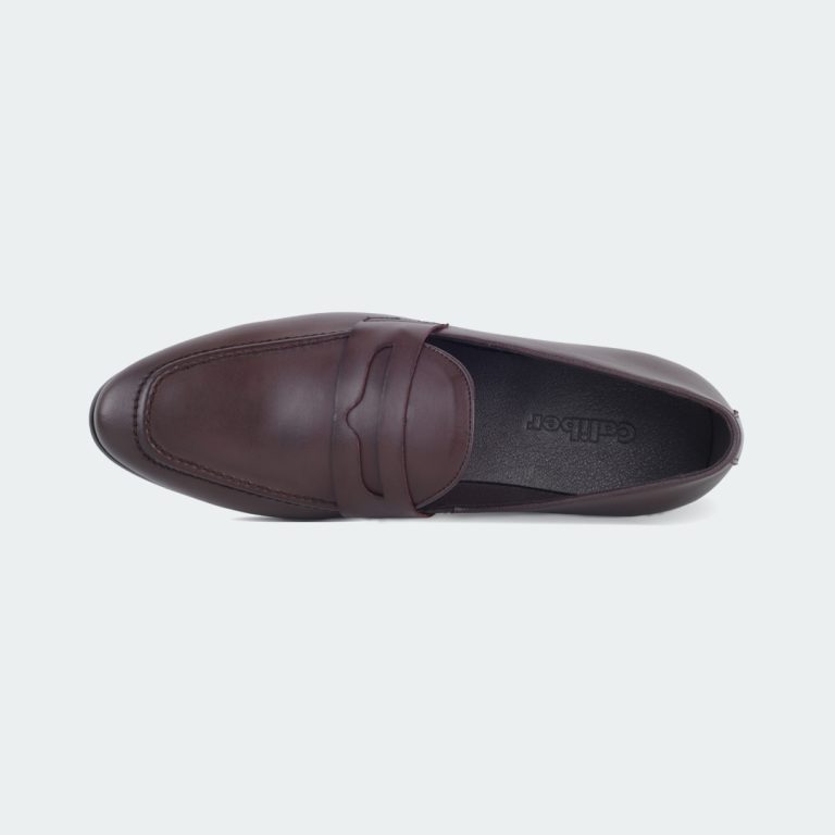 B 682 C -Coffee Penny Formal Shoes For Men -Caliber Shoes Nepal
