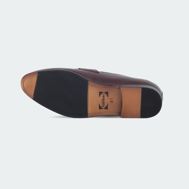 B 682 C -Coffee Penny Formal Shoes For Men -Caliber Shoes Nepal