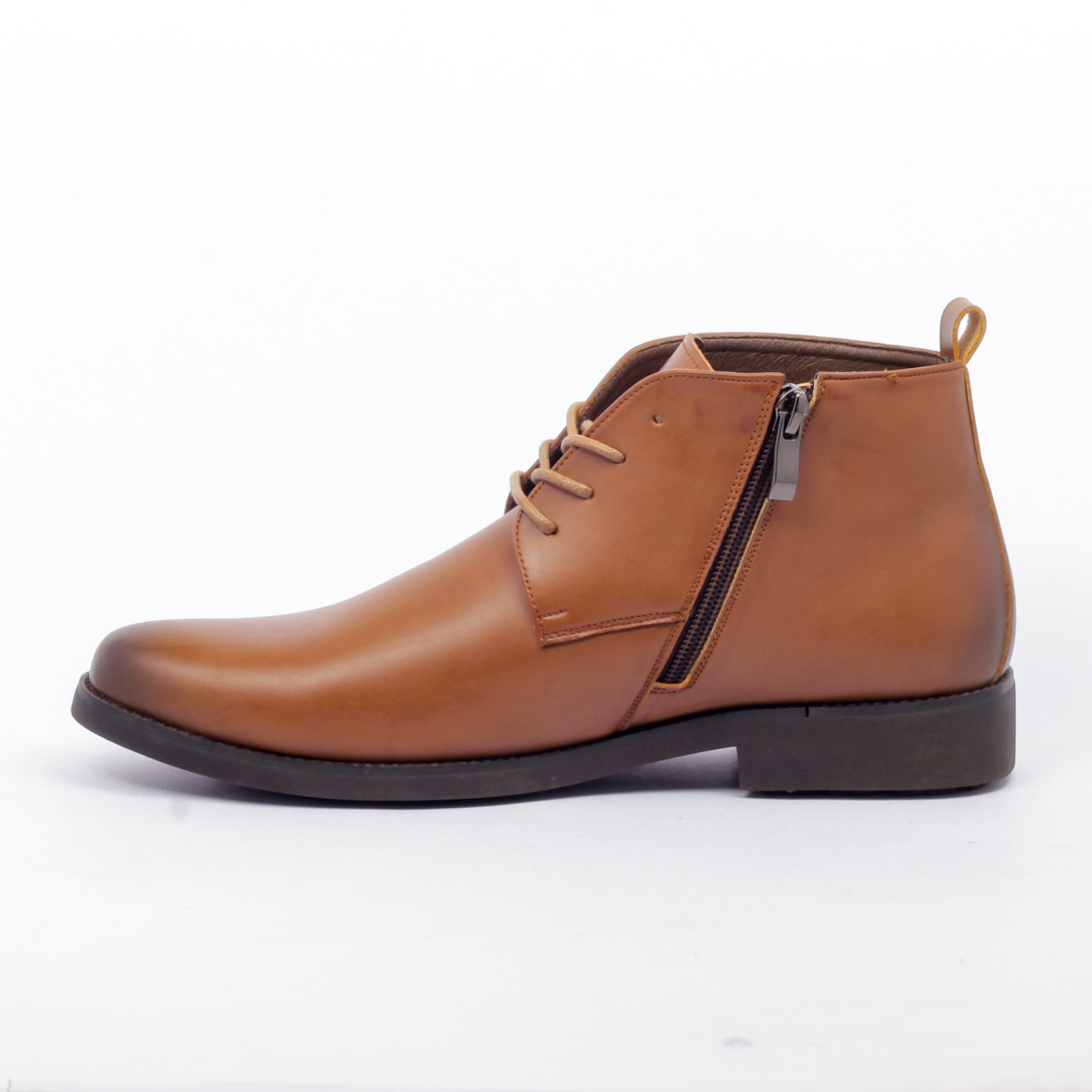 A 409 C -Coffee/R Side Chain With Lace Up Boots For Men -Caliber Shoes Nepal