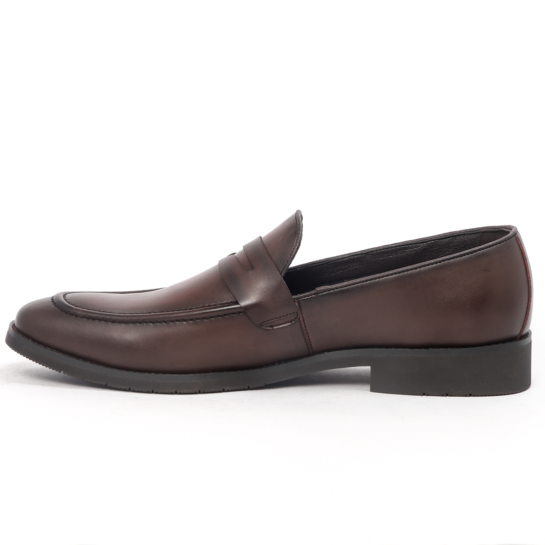 T 654 C -Coffee Penny Formal Shoes For Men -Caliber Shoes Nepal