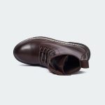 ALEX L468C -Coffee Lace Up Boots For Women -Caliber Shoes Nepal