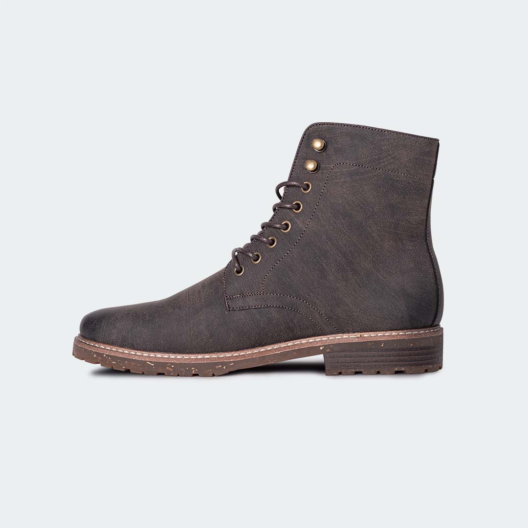 NICHOLAS A500R-Coffee Lace Up Boots For Men -Caliber Shoes Nepal