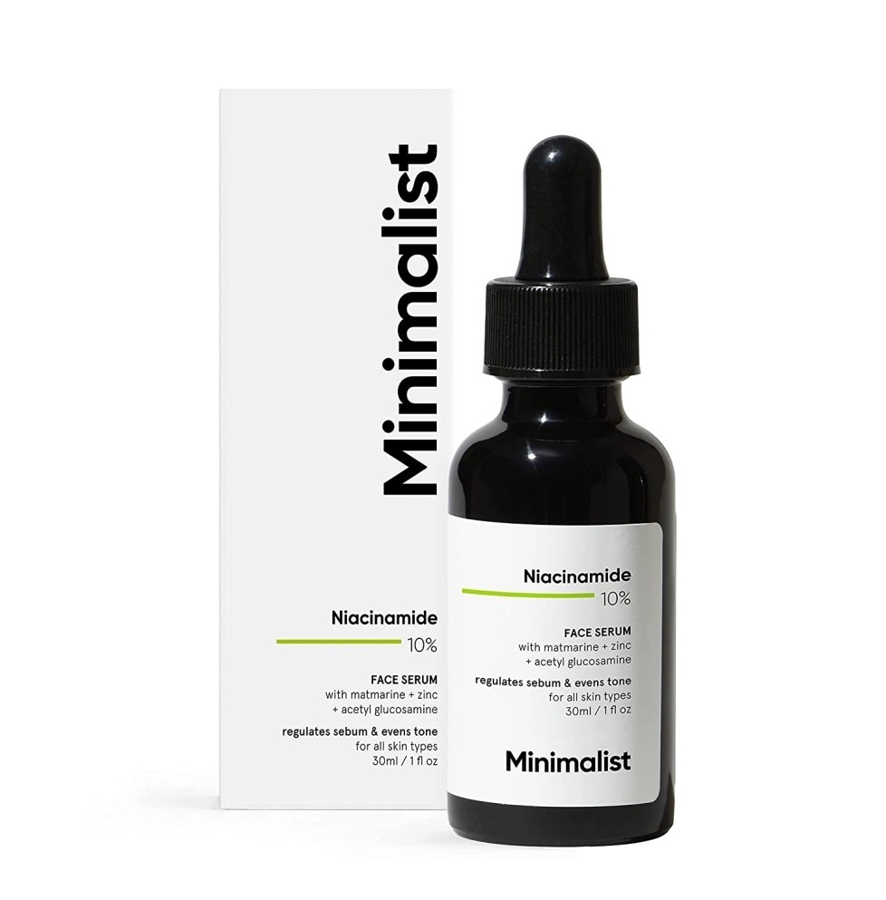 Minimalist Vitamin C 10% + Ag 1% Face Serum 30ml  FACE SERUM With matmaring + Zinc + acetyl glucosamine   For All Typea  Skine