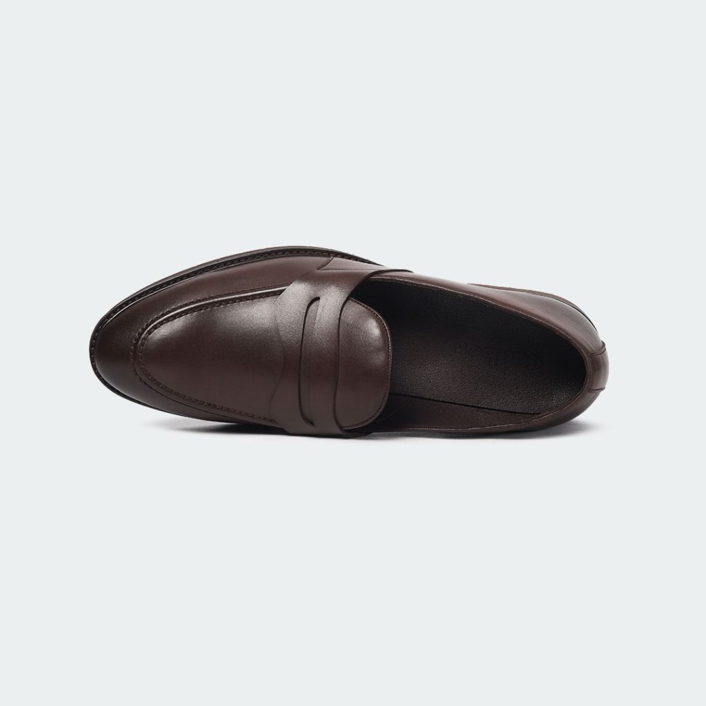 Y 543 C -Coffee Penny Formal Shoes For Men -Caliber Shoes Nepal