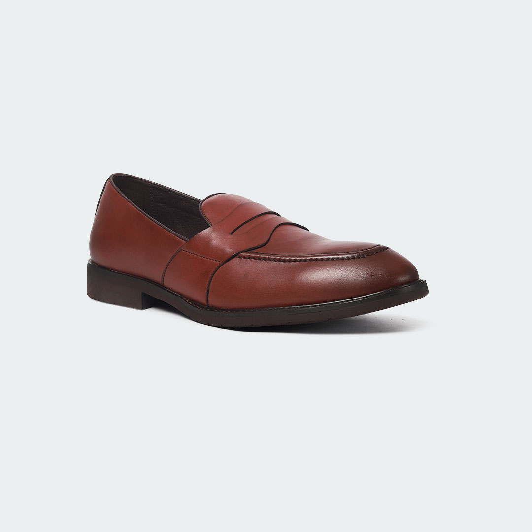 Y 543 C -Wine Red Penny Formal Shoes For Men -Caliber Shoes Nepal