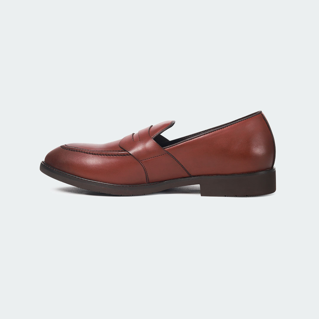 Y 543 C -Wine Red Penny Formal Shoes For Men -Caliber Shoes Nepal