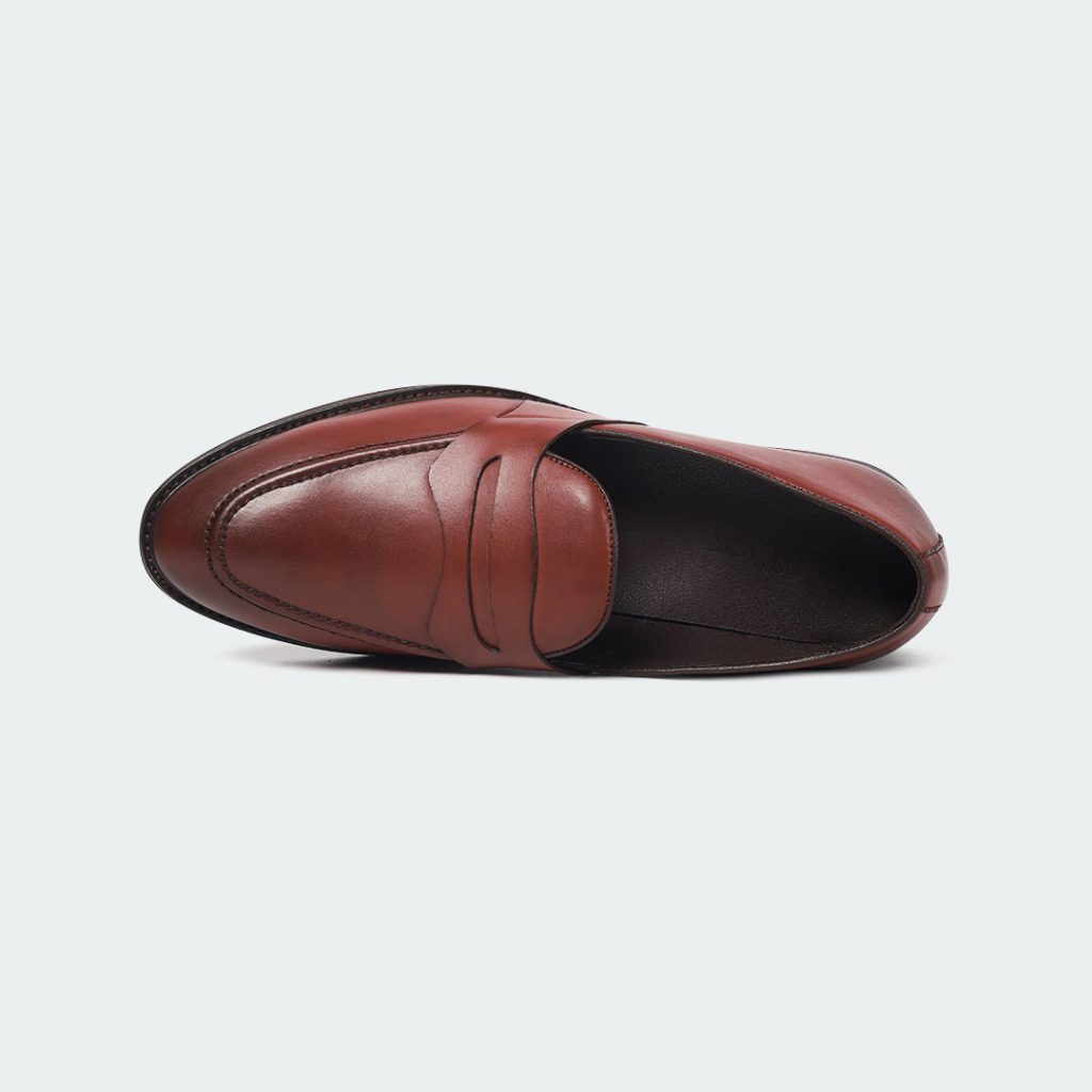 Y 543 C -Wine Red Penny Formal Shoes For Men -Caliber Shoes Nepal