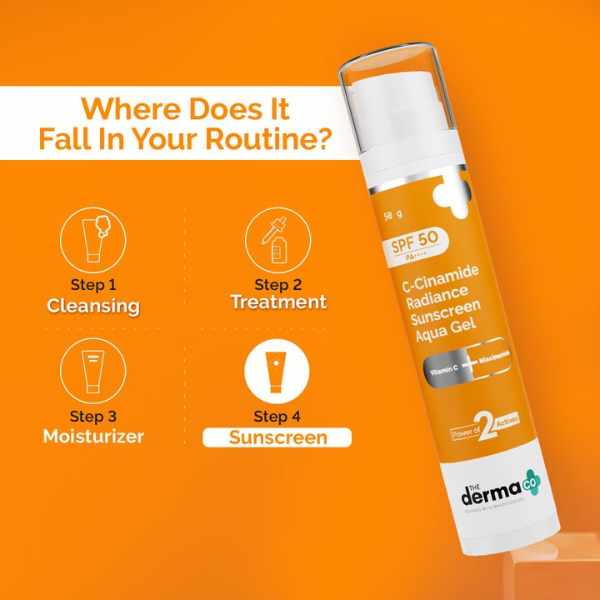 The Derma Co. C-Cinamide Radiance Sunscreen Aqua Gel with SPF 50 & PA++++, 50gm (8904417306163)