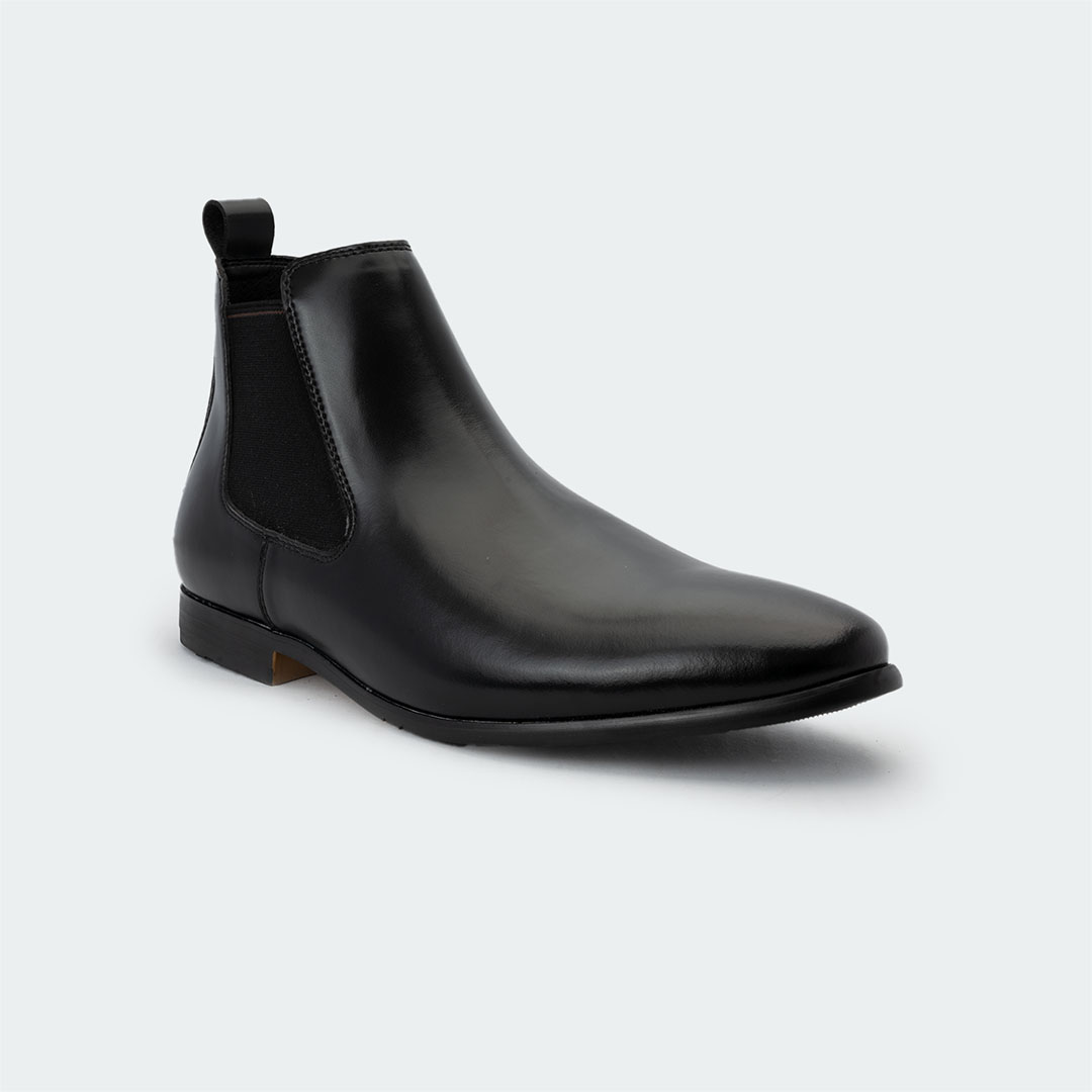 HAWK B481.SN -Black Chelsea Boots For Men -Caliber Shoes Nepal