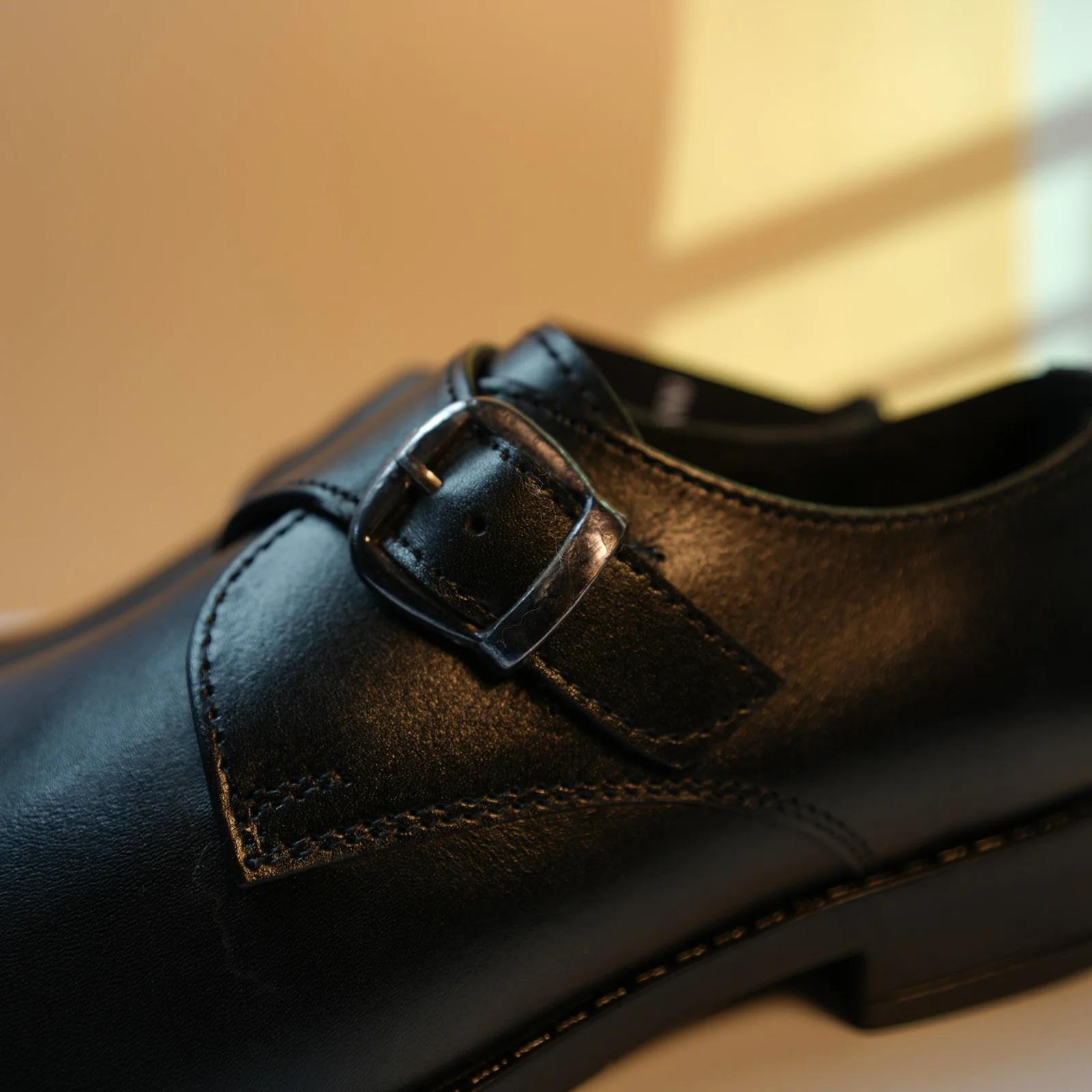 Men's Genuine Leather Single Monk Strap Shoes GS122